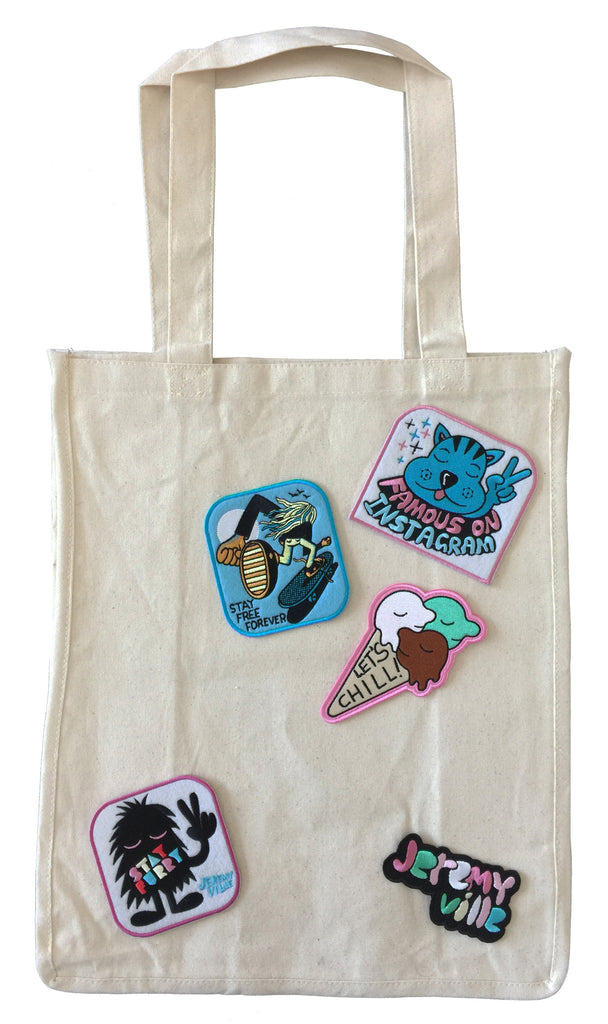 3-Piece Patched Tote Bag Set